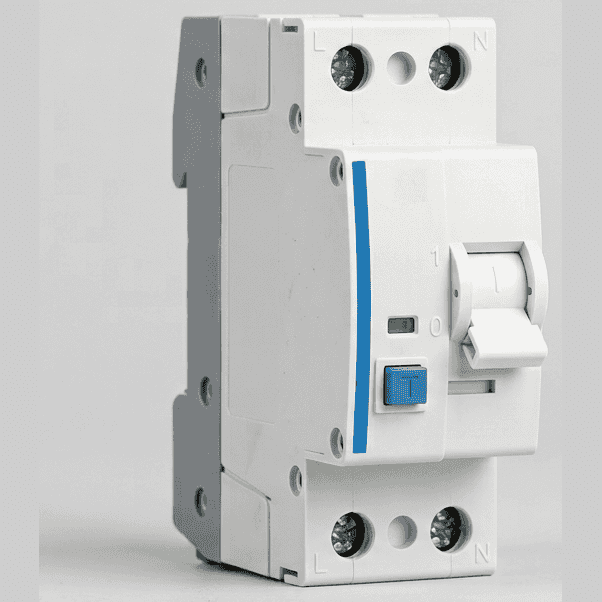 Photorealistic arc fault detection device on a DIN rail