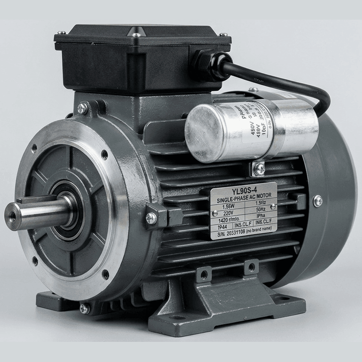 Photorealistic single-phase AC electric motor